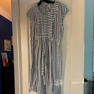 Seraphine Navy and White Striped Top